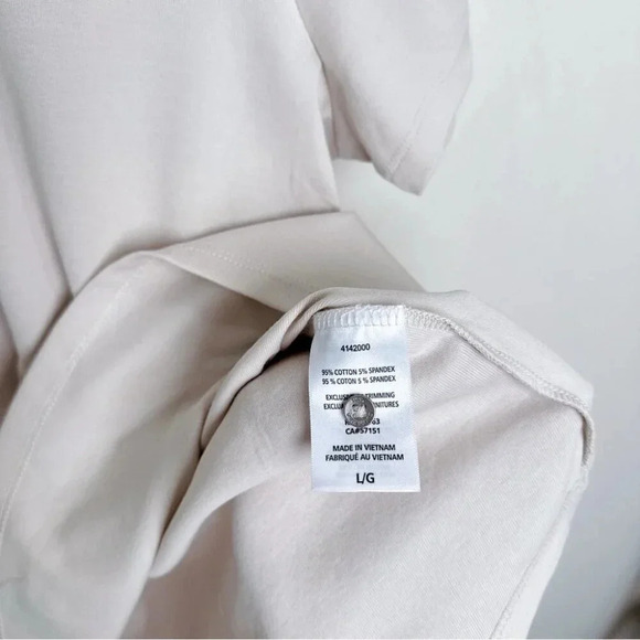 Calvin  Klein Jeans Womens Large Jersey Buton Neck Beige Shirt - Picture 10 of 13